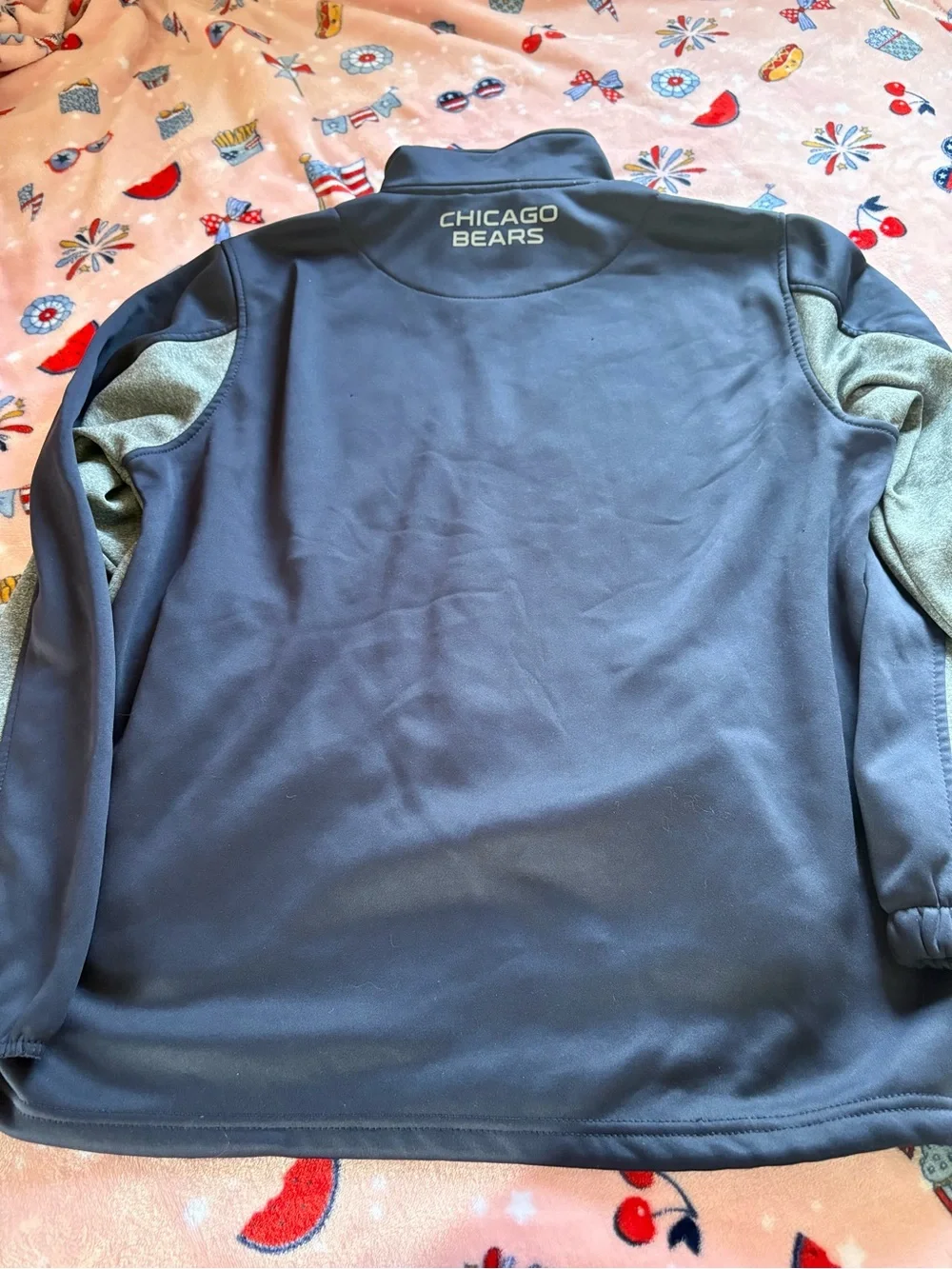 NFL Chicago Bears Pullover - Navy & Gray with Team Patch